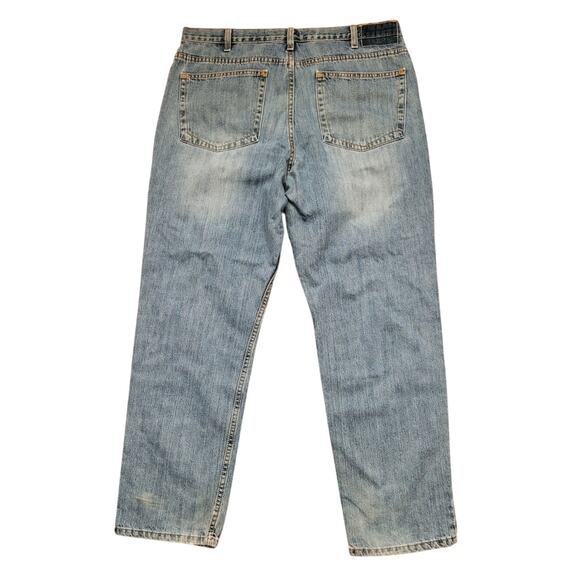 EDDIE BAUER Mens Classic Fit Relaxed Baggy High Rise Straight Leg Jeans 38x32 - Picture 2 of 8